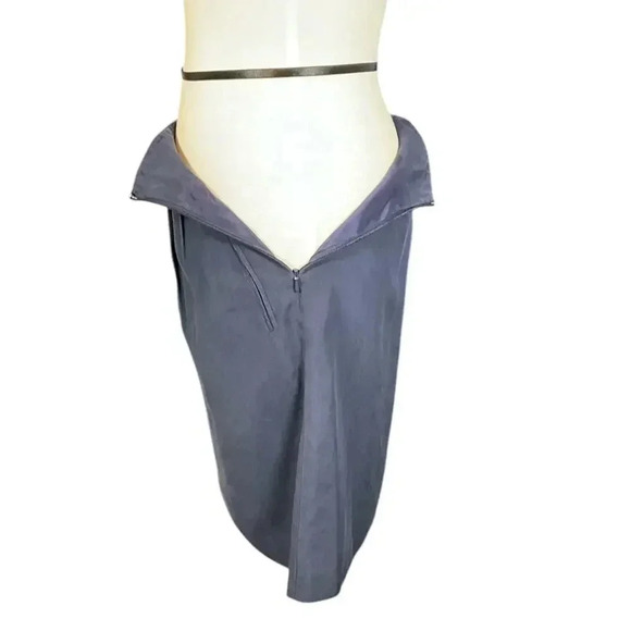 Preview Collection 100% Silk Knee Length Skirt Size 12 Side Zipper Belt Loops - Picture 3 of 7